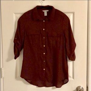 Maroon Button Down Dress Shirt - NWOT!
